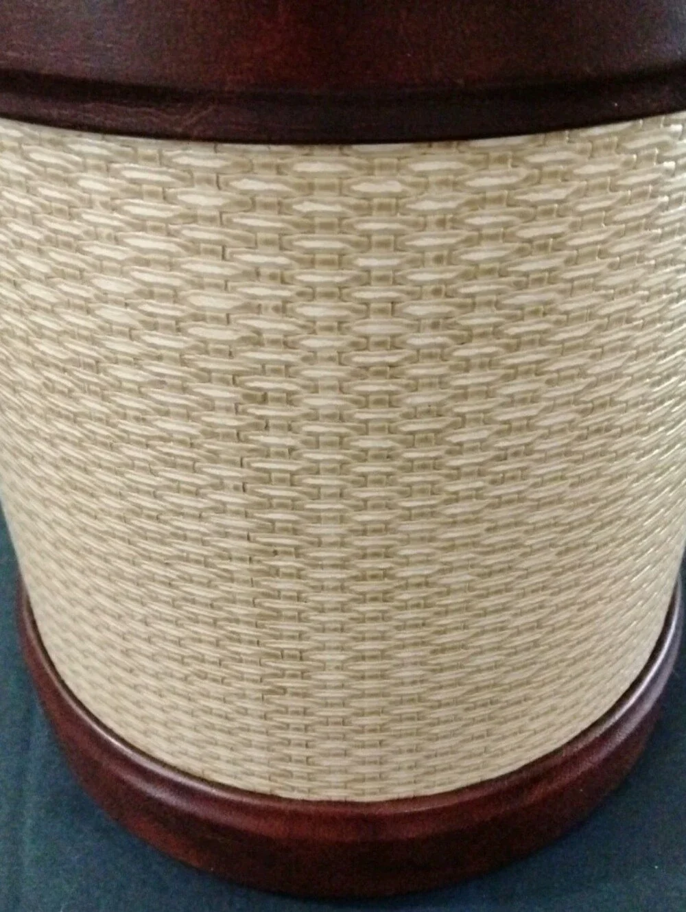 MCM Faux Leather/Tweed Ice Bucket Flip Top Lid EUC